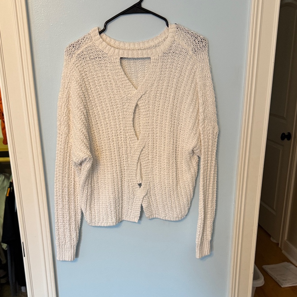 Hollister Cream Knit Cardigan